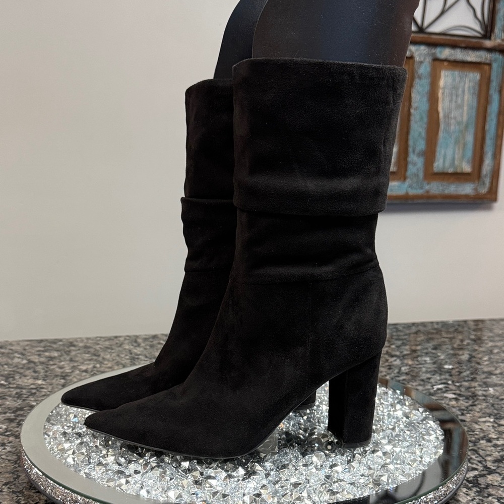 Nine West Black Heeled Boots 7.5
